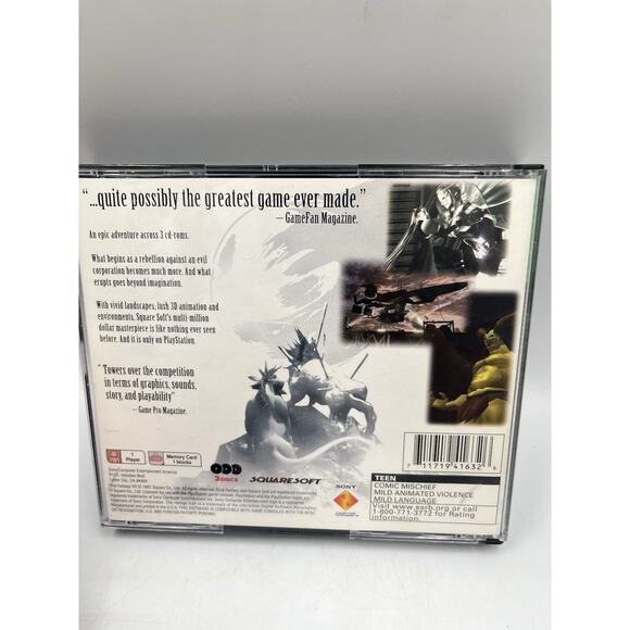 Final Fantasy 7 (Sony Playstation 1) PS1 Greatest Hits Green Label CIB Tested - Picture 2 of 10